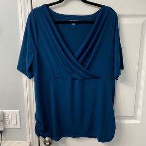 LANE BRYANT dark teal v-neck blouse size 18/20